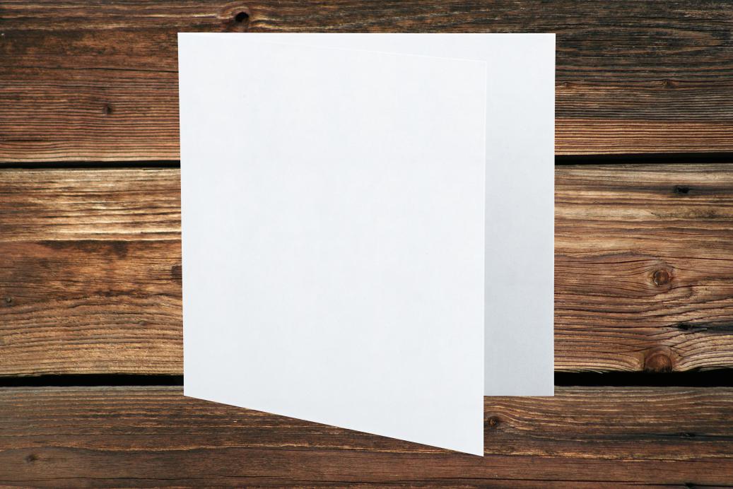 Klappkarten 110x110/220 mm Weiß 230 g/qm